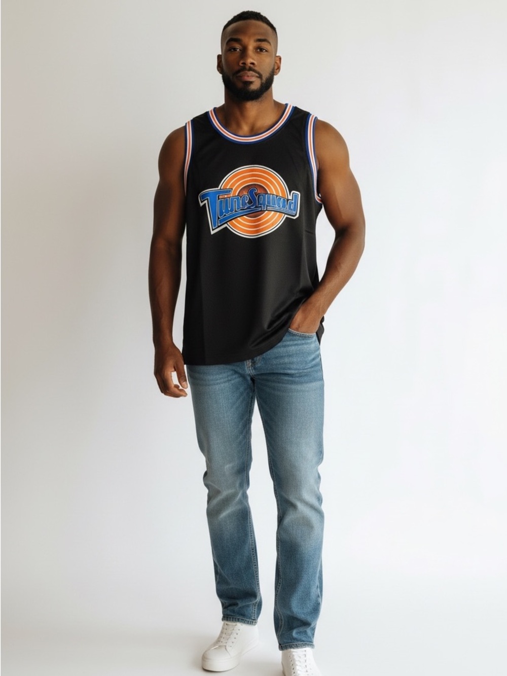 Space Jam Y2K "Tune Squad" Black basketball jersey Men’s Large